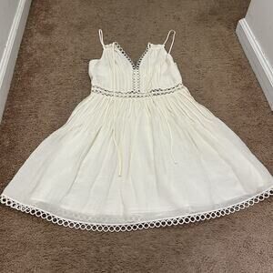 Jonathan Simkhai Trista Summer Lace Up Mini In Ivory Size 2